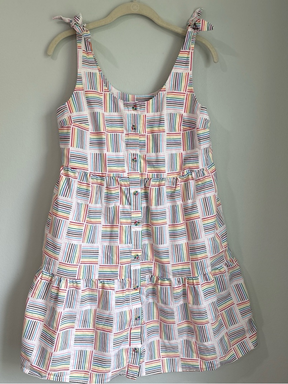 Women's Rainbow Faux Tie-Shoulder Sundress